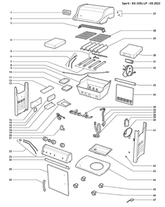 Part Location Diagram of 69556 Weber BTM PNL BLK LP 300 SP EX 21 US