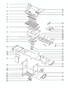 Page A Diagram and Parts List for 2351001 00-01 Weber Grill