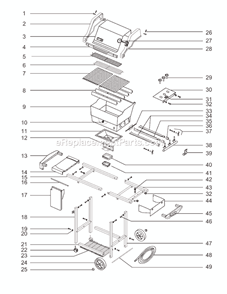 Page A Diagram and Parts List for 2351411 00-01 Weber Grill