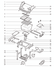 Page A Diagram and Parts List for 2371001 02-03 Weber Grill