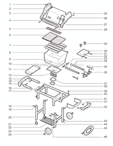 Page A Diagram and Parts List for 2371411 02-03 Weber Grill