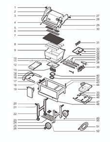 Page A Diagram and Parts List for 2391001 02-03 Weber Grill