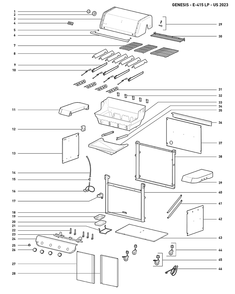 Part Location Diagram of 2400653 Weber CNTRL PNL ASSEMBLY 4B WO SR DO
