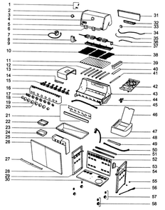 Grill Assembly Diagram and Parts List for E-650LP  Weber Grill