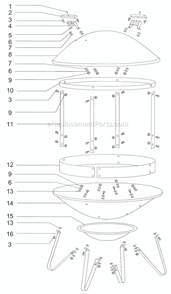 Part Location Diagram of 87590 Weber Fiber Washer 3/4" Diameter