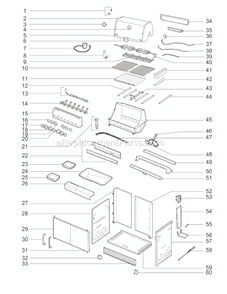 Part Location Diagram of 70867 Weber Lighted Control Knob Assembly