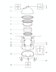 Part Location Diagram of 63005 Weber Lid Assembly - Black