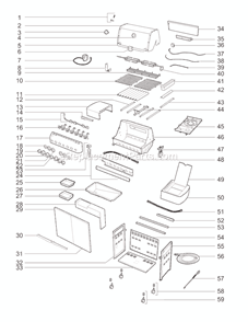 Page A Diagram and Parts List for 2840001 2008 Weber Grill