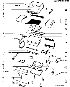 Cabinet assy Diagram and Parts List for EP310NG  Weber Grill