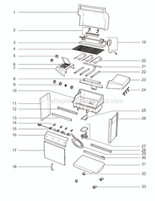Page A Diagram and Parts List for 30732301  Weber Grill