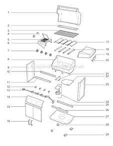 Page A Diagram and Parts List for 30741201  Weber Grill
