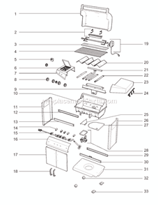 Part Location Diagram of 30501038 Weber Firebox Assembly