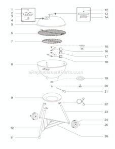Part Location Diagram of 82701 Weber Wheel, 6" With Weber Logo