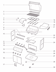 Part Location Diagram of 30501183 Weber Rear Panel