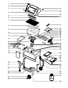 Page A Diagram and Parts List for 3280001 2003 Weber Grill