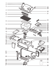 Page A Diagram and Parts List for 3290001 2003 Weber Grill