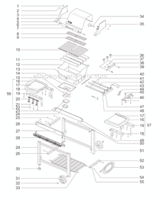 Page A Diagram and Parts List for 3351001  Weber Grill