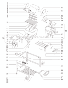 Page A Diagram and Parts List for 3360698  Weber Grill
