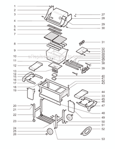Page A Diagram and Parts List for 3380001 2003 Weber Grill