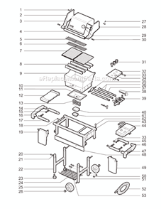 Page A Diagram and Parts List for 3390001 2003 Weber Grill