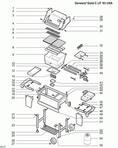 Diagram Diagram and Parts List for 3290009  Weber Grill