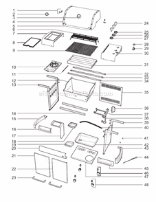Page A Diagram and Parts List for 3750201 2007 Weber Grill