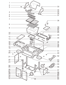 Page A Diagram and Parts List for 3811001  Weber Grill