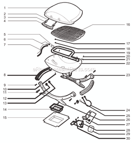 Page A Diagram and Parts List for 386001  Weber Grill