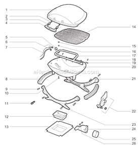 Page A Diagram and Parts List for 386002 2008 Weber Grill
