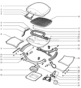 Page A Diagram and Parts List for 396001  Weber Grill