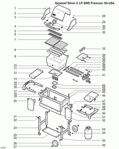 Part Location Diagram of 60358 Weber Control Panel For Genesis Gold B/C, Canada, `04 (270 Degree Sweep)