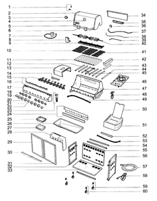 Grill Parts Diagram and Parts List for E670NG-2010  Weber Grill