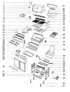 Grill Parts Diagram and Parts List for S470 (LP)(2010) Weber Grill