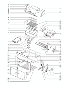 Page A Diagram and Parts List for 4260001 00-01 Weber Grill