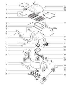 Page A Diagram and Parts List for 426001 2006 Weber Grill