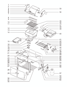 Page A Diagram and Parts List for 4261101 00-01 Weber Grill