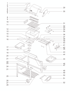Page A Diagram and Parts List for 4351101  Weber Grill