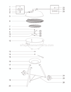 Part Location Diagram of 54240 Weber Assembly Guide