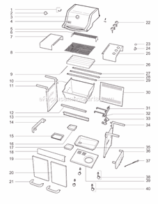 Page A Diagram and Parts List for 4421301 2009LP Weber Grill