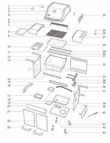 Page A Diagram and Parts List for 4431001 2009 Weber Grill
