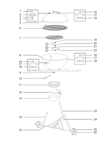 Part Location Diagram of 54243 Weber Assembly Guide