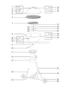 Page A Diagram and Parts List for 451004  Weber Grill