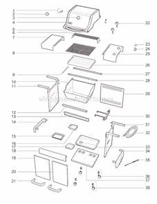 Page A Diagram and Parts List for 4511001 2009 Weber Grill