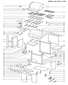 Part Location Diagram of 64476 Weber KIT COOK GRATES S 7MM SS 4B GE
