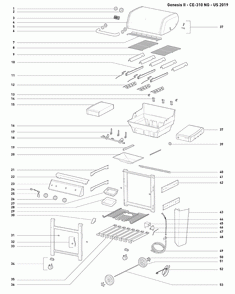 Part Location Diagram of 67491 Weber BURNER KIT MAIN NG 3B GEN 19