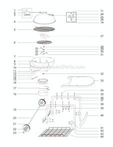 Part Location Diagram of 98051 Weber Molded Lid Damper Handle - Black