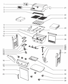 Page A Diagram and Parts List for 47510001  Weber Grill