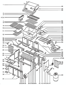 Page A Diagram and Parts List for 496001  Weber Grill