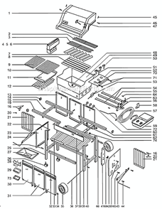 Page A Diagram and Parts List for 496401  Weber Grill