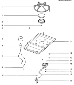 Side Burner Diagram and Parts List for S-470 NG Weber Grill